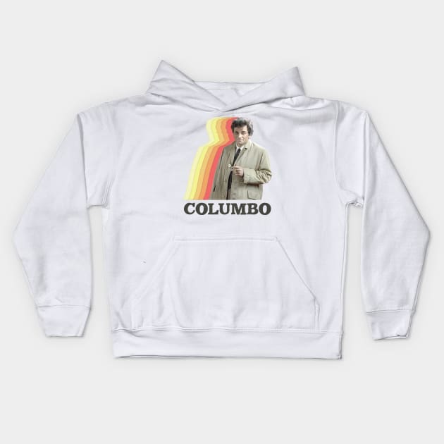 Columbo / Vintage Faded Style Retro TV Fan Design Kids Hoodie by DankFutura